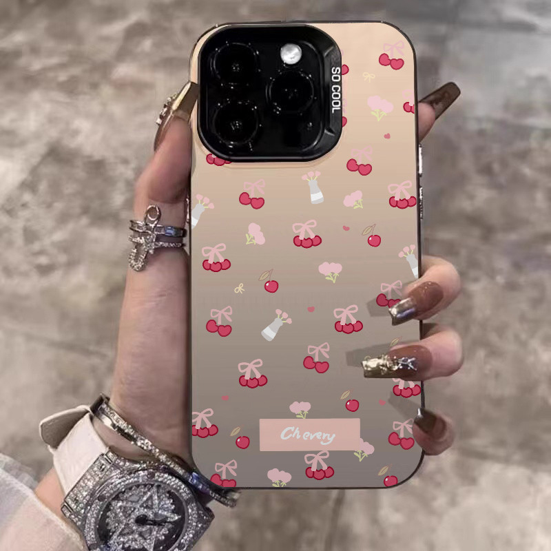 ️จัดส่งทันที️เคสไอโฟน11 13 14 15 16 Pro Max Full screen cherry simplicity  Case For iPhone 13PM,16PM