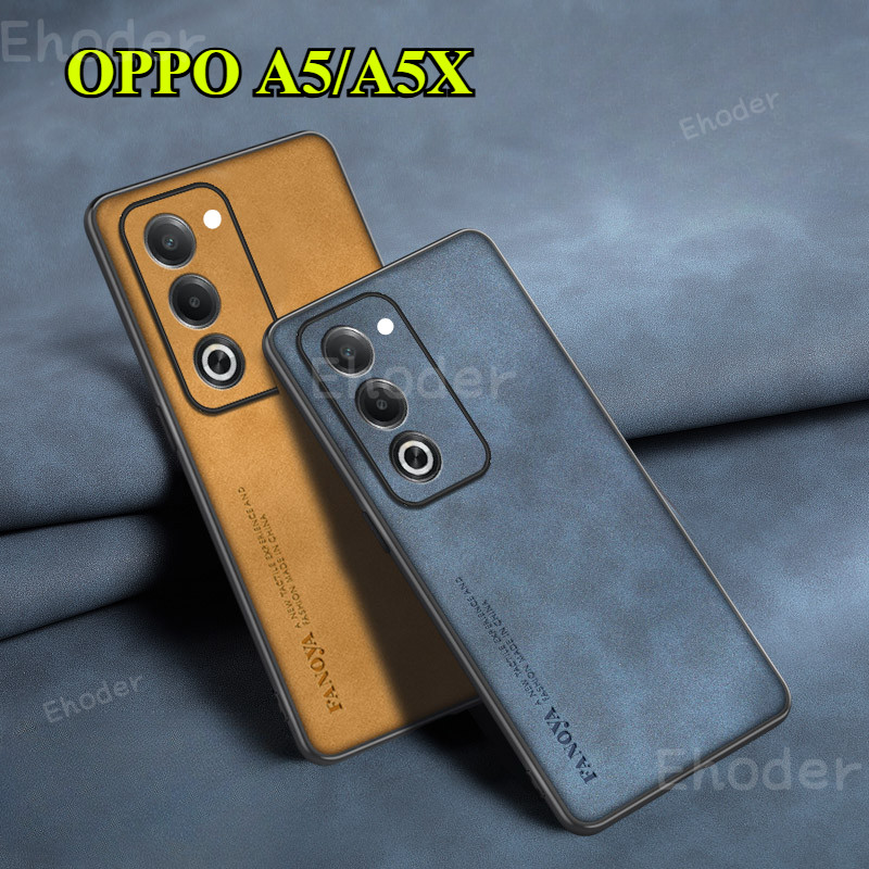 ปลอกสําหรับ OPPO A5 X 4G A5i Pro 5G 2025 เคสโทรศัพท์ Lambskin Texture หนัง TPU นุ่มกันกระแทกสําหรับ OPPOA5 OPPOA5X 5 OPPOA5i A5i A5iPro ฝาหลัง