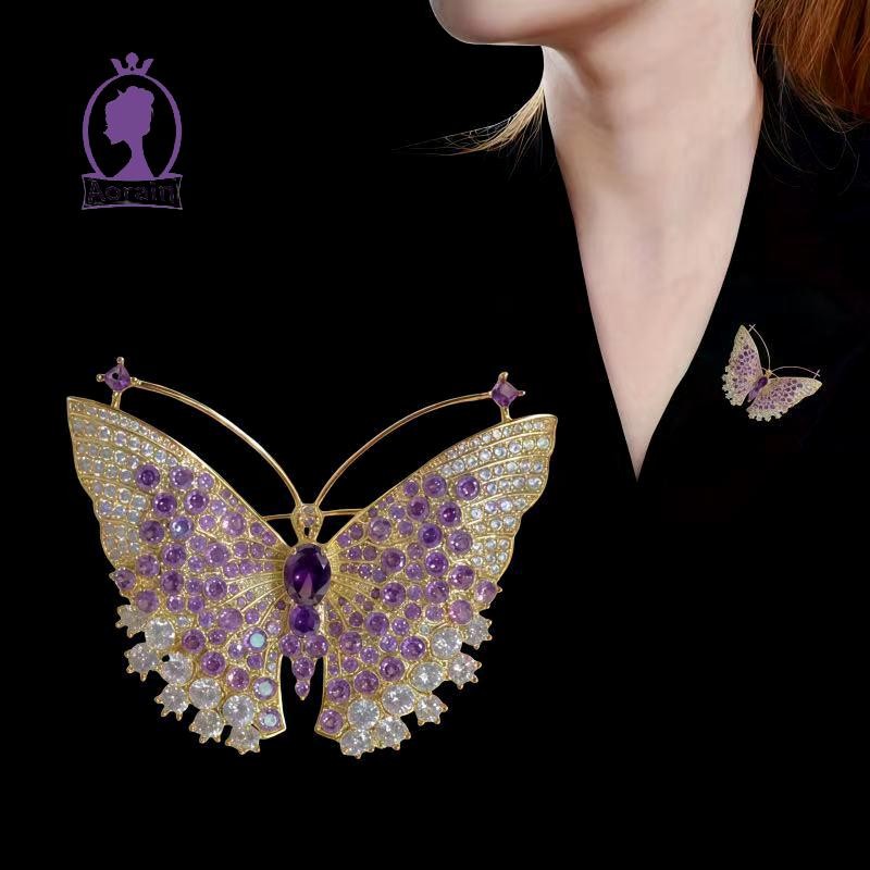 # แอนธ แฟชั่น พลอยเทียม เข็มกลัดผีเสื้อสำหรับผู้หญิง เครื่องประดับและของขวัญ