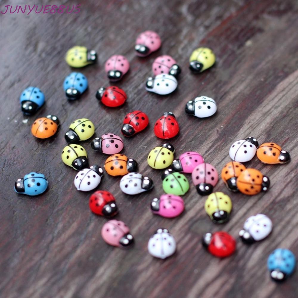 JUNYUE88US Ladybug Figurines น่ารักสีแดง Miniature ของเล่นเด็กตุ๊กตา House อุปกรณ์เสริมจําลองบอนไซ D