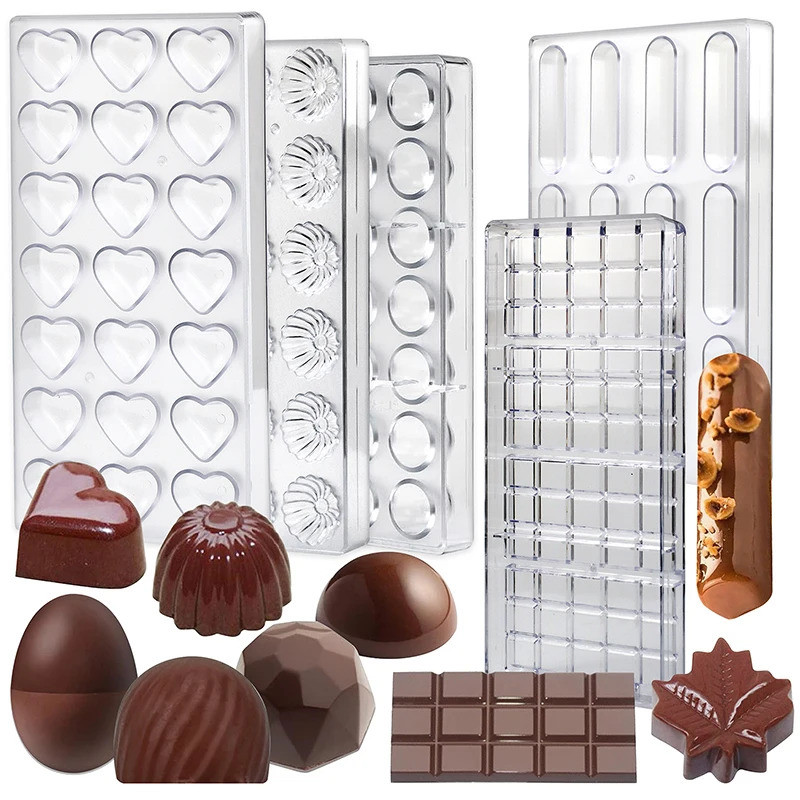 3D Polycarbonate Chocolate Molds Sphere Diamond Chocolate Bombs Bonbons Candy Bar Professional Confe