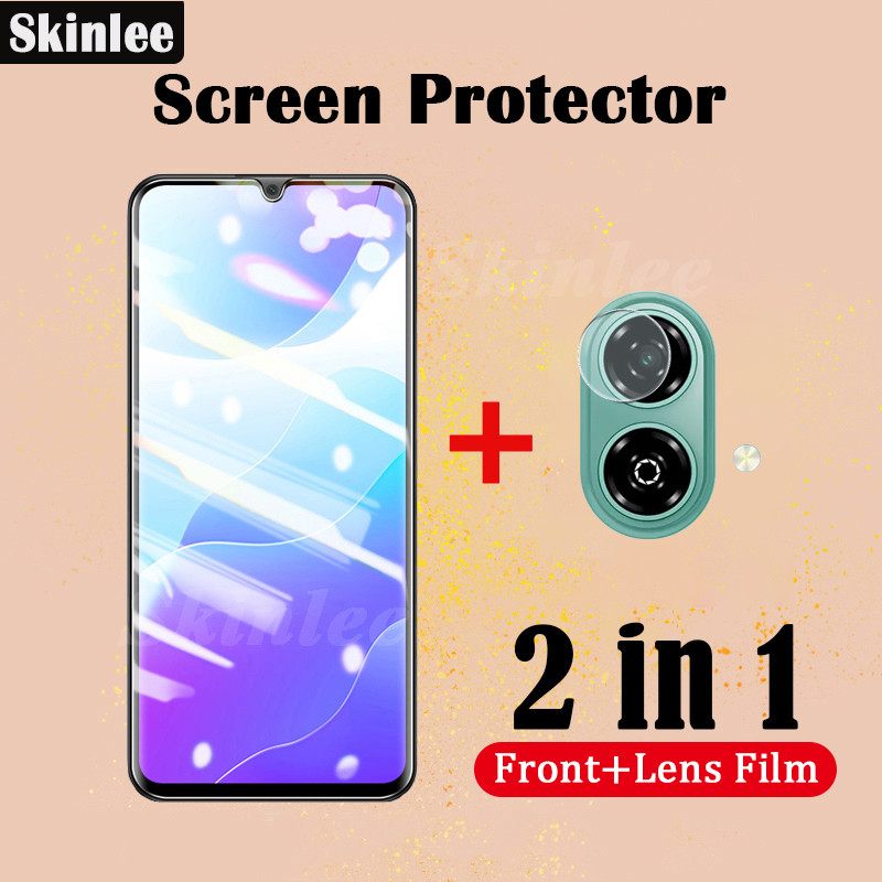 2 In 1 สําหรับ ZTE Blade A35E A35 A55 ป้องกันหน้าจอกระจกนิรภัยฟิล์ม + สําหรับ ZTE ใบมีด A35E เลนส์ฟิ