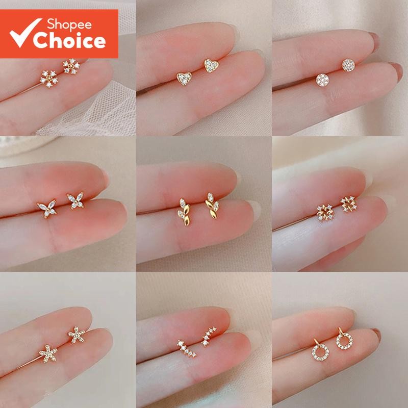 Saudi Mini Zircon Hoop ต่างหู Cubic Zirconia เครื่องประดับเจาะขนาดเล็กสําหรับผู้หญิง Hypoallergenic
