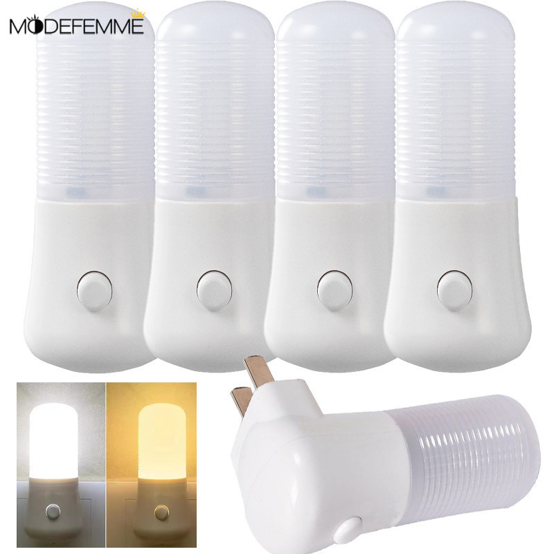 [H&L]ไฟกลางคืนแบบเสียบปลั๊ก 1/3/5 ชิ้นพร้อมปุ่มกด | โคมไฟข้างเตียง LED ประหยัดพลังงาน 3W, ไฟกลางคืน ABS 110-220V สําหรับเนอสเซอรี่/ตกแต่งห้องนอน