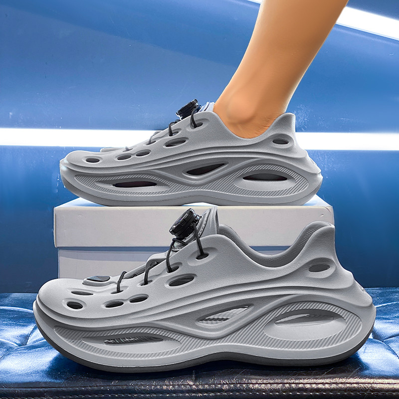 รองเท้าแตะลูกบิดสําหรับผู้ชายฤดูร้อนกลางแจ้งสวมใส่ลื่นกลิ่นทนนุ่ม พื้นรองเท้า ทนต่อการสึกหรอล้อมรอบอย่างเต็มที่รองเท้าแตะชายหาด