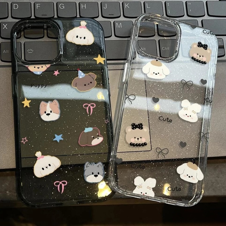 เคส iPhone 16 Pro Max iPhone 11 เคสใสแบบแวววาว TPU นุ่มสีสันสดใส สัตว์น่ารักและสวยงาม Compatible iPhone15 Pro max 14 13