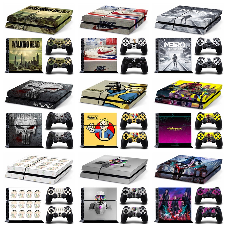81 สี PS4 สติกเกอร์ไวนิลผิวรูปลอกสําหรับ Sony Playstation 4 คอนโซล 2x Dualshock Controllers สติกเกอร