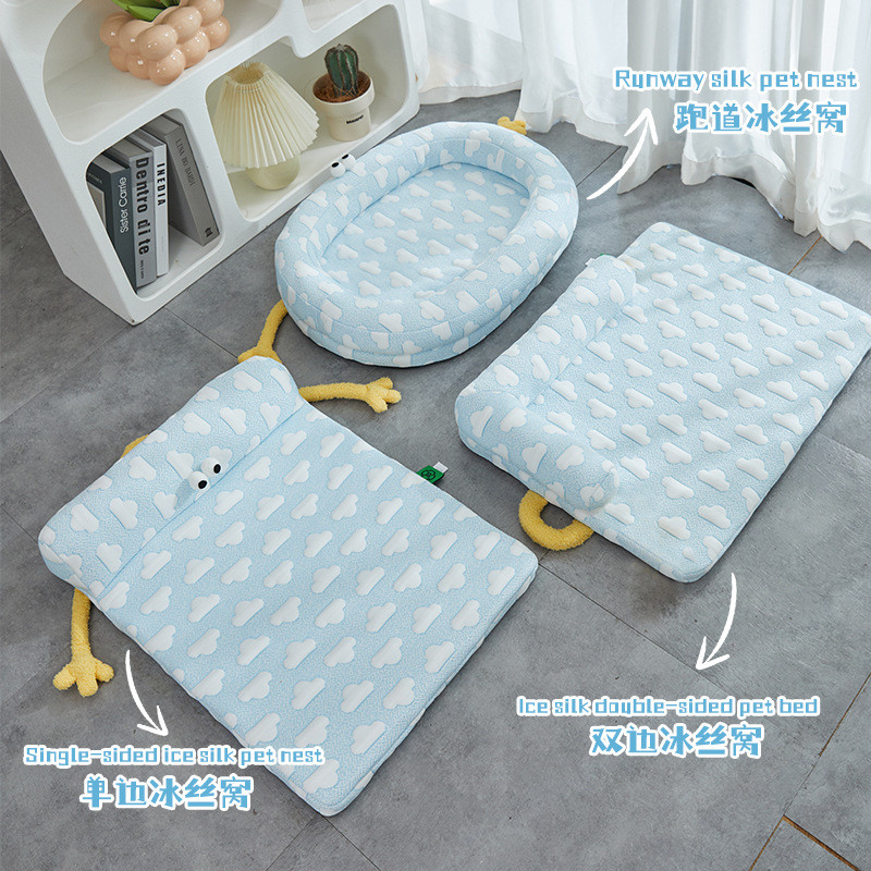 Thickened Cloud Ice Silk Kennel Summer Small Dog Sleeping Mat Dog Mat Cooling Cat Nest Dog Sleeping 