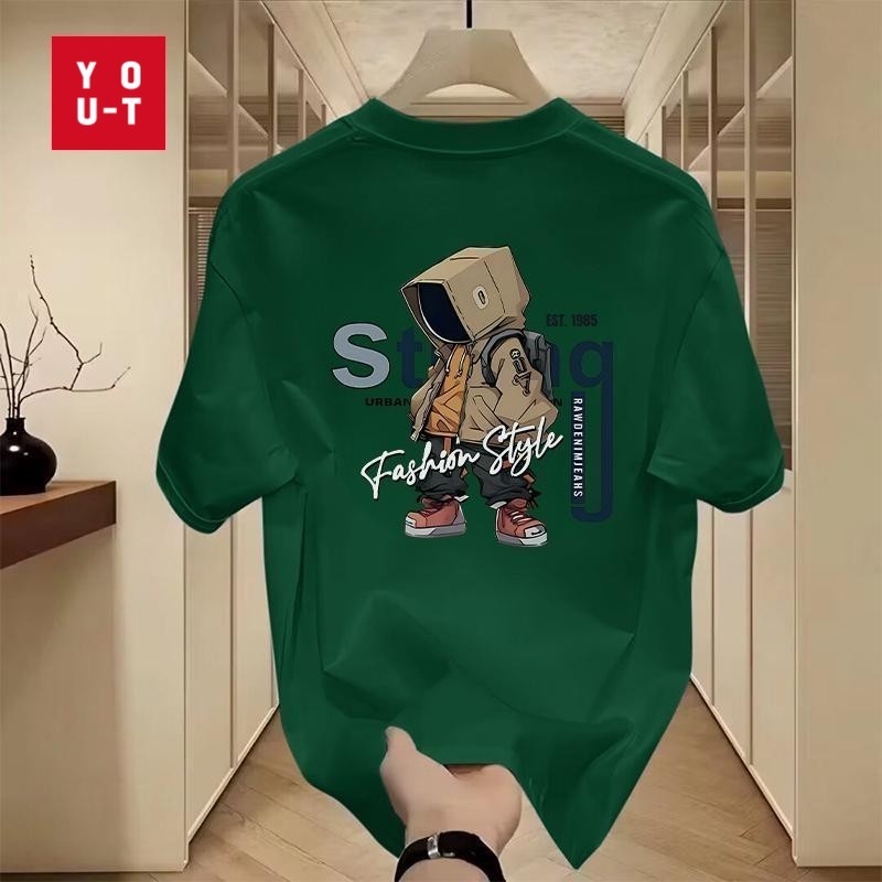 Y-T⚡เสื้อยืดไซส์ใหญ่ ผ้าฝ้าย100% เสื้อยืดแขนสั้น คอกลม แฟชั่น คุณภาพสูง ไม่หดตัว สวมใส่สบาย ลายพิมพ์ "RAWDENIMJEAHS"