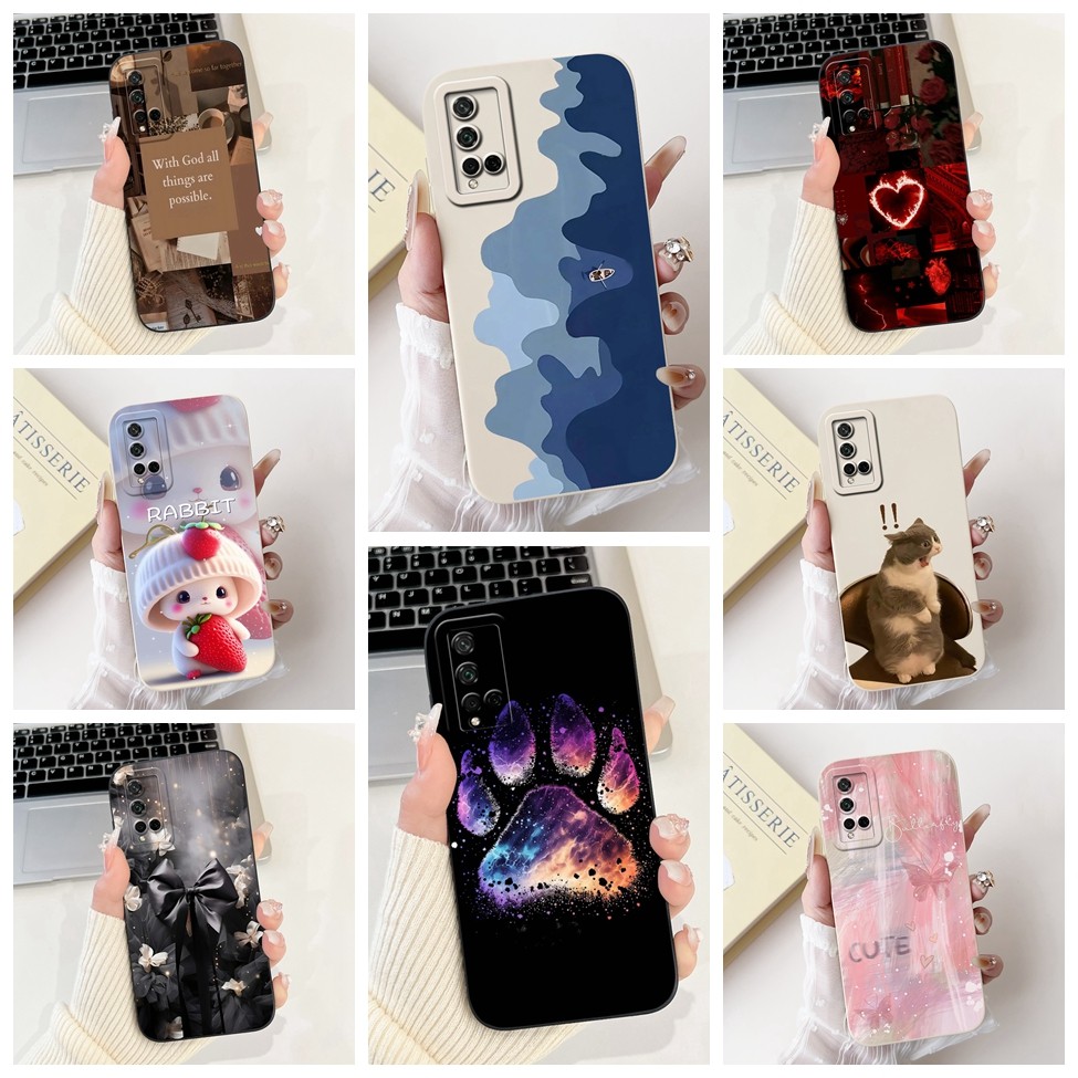 Honor 20 YAL-AL00 YAL-TL00 กรณี Huawei Nova 5T ฝาครอบ YAL-L21 แฟชั่นหรูหราดอกไม้ Kawaii สาวน่ารักแมว