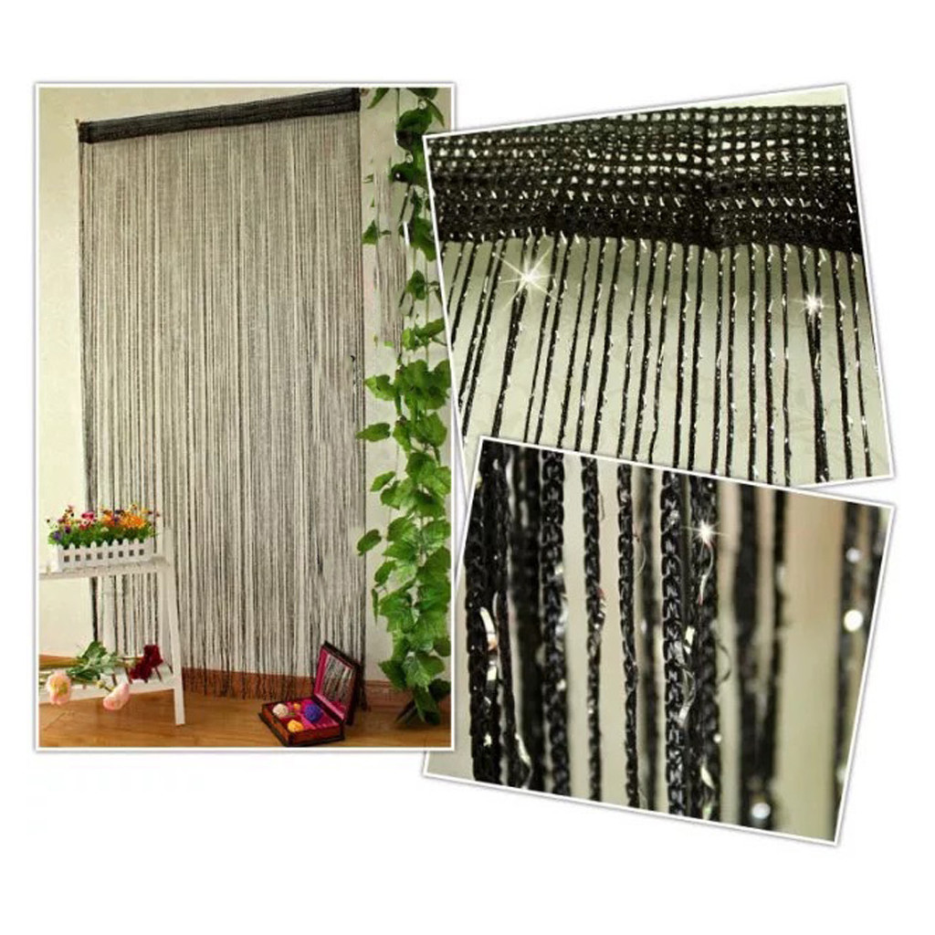 แนะนำ ผ้าม่าน *พร้อมส่ง* มู่ลี่ประตู ม่านตกแต่ง ม่านเส้น ผ้าม่านเส้นผสมดิ้นเงิน ผ้าม่านตีนตุ๊กแก ขนาด 100x200 (6 สี) ราคาพิเศษ มีเก็บเงินปลายทาง