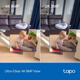 TAPO C260 Pan/Tilt AI Home Security Wi-Fi Camera มุมภาพแนวนอน 360° ในความละเอียด 4K 8MP