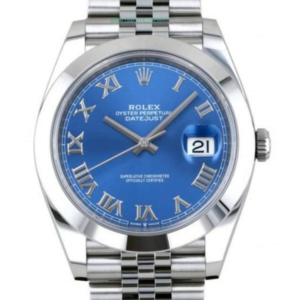 Rolex DATEJUST 41MM 126300 Blue Roman Dial Stainless Steel Jubilee 2020 ใหม่