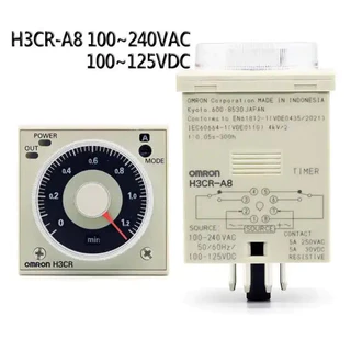 Omron ยี่ห้อใหม่พร้อมสต็อกรีเลย์ (Timer+Socket) H3CR-A8 H3CR-A 24 VDC/AC 100-240 vac Timer+Base