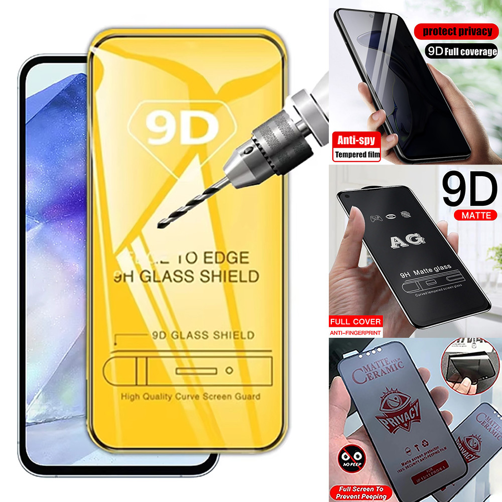 ฟิล์มกระจก แบบเต็มจอ 9D กาวเต็มแผ่นกเต็มจอ for iPhone 16 17 Pro Max 17 Air 11 15 13 14 12 Mini X Xs Max SE XR 16pro