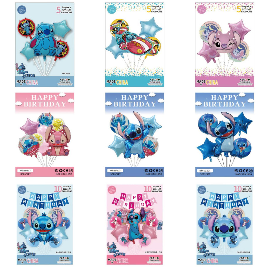 ลูกโป่งอลูมิเนียมฟอยล์ธีมการ์ตูนสติทช์ สำหรับตกแต่งงานเลี้ยงวันเกิดเด็ก ชุดลูกโป่งอลูมิเนียมฟอยล์ การจัดงานเลี้ยงวันเกิด ลูกโป่งงานเลี้ยงวันเกิด