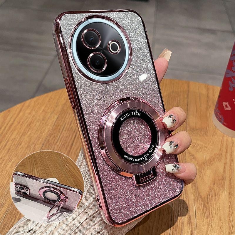 สําหรับ Vivo Y39 5G กรณีกันกระแทก Electroplated TPU สําหรับ Vivo Y39 VivoY39 5G V2436 ขาตั้งโทรศัพท์