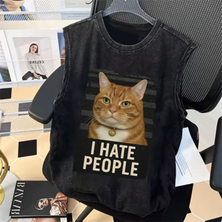 Basi💥เสื้อยืด oversize unisex เสื้อกล้าม แขนกุด สไตล์เกาหลี …