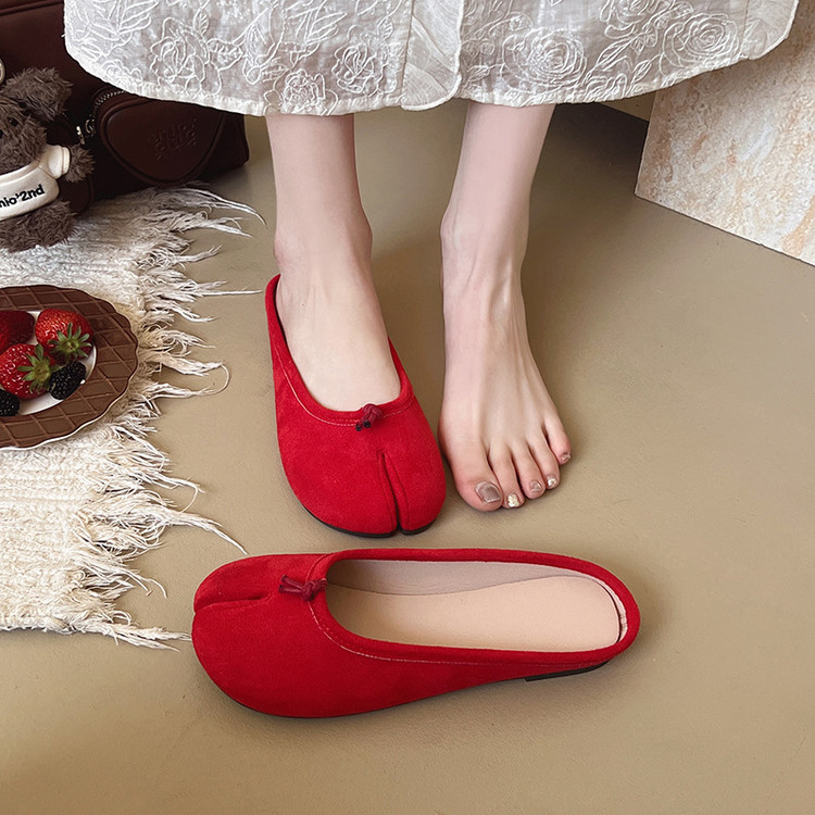 รองเท้าแตะลำลองสำหรับผู้หญิงสีแดงน่ารักสำหรับฤดูร้อน