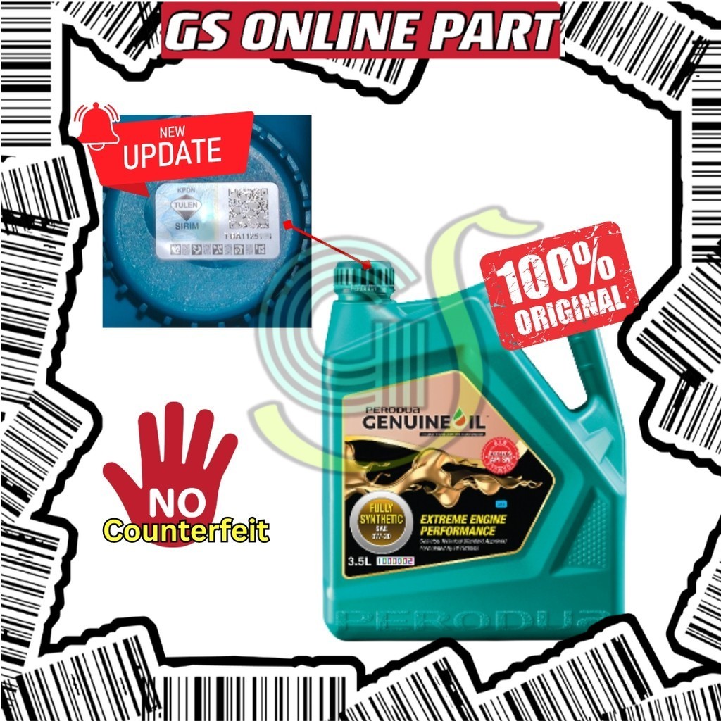 PERODUA 0W20 0W-20 (3.5L) FULLY SYNTHETIC ENGINE OIL MINYAK HITAM BEZZA AXIA MYVI 2018> ARUZ 15601-P