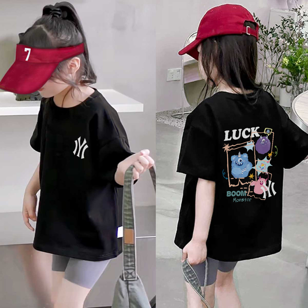 (ผ้าฝ้าย 100%)COD  เสื้อยืดเด็ก พิมพ์ลายการ์ตูนน่ารัก เสื้อยืดคอกลม เหมาะสำหรับเด็กอายุ 6-13 ปี Cotton 100 % K158