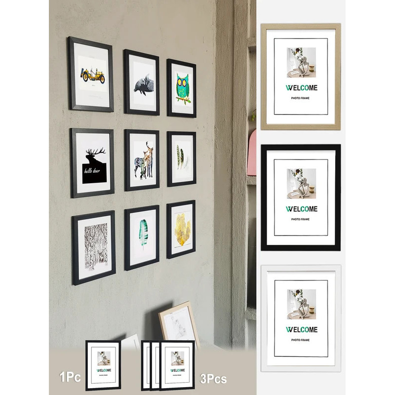 1Pc/3Pcs Wall Gallery Photo Frames15X20 20X25 A4 Pictures Frame for Table Top or Wall Mounting Frame