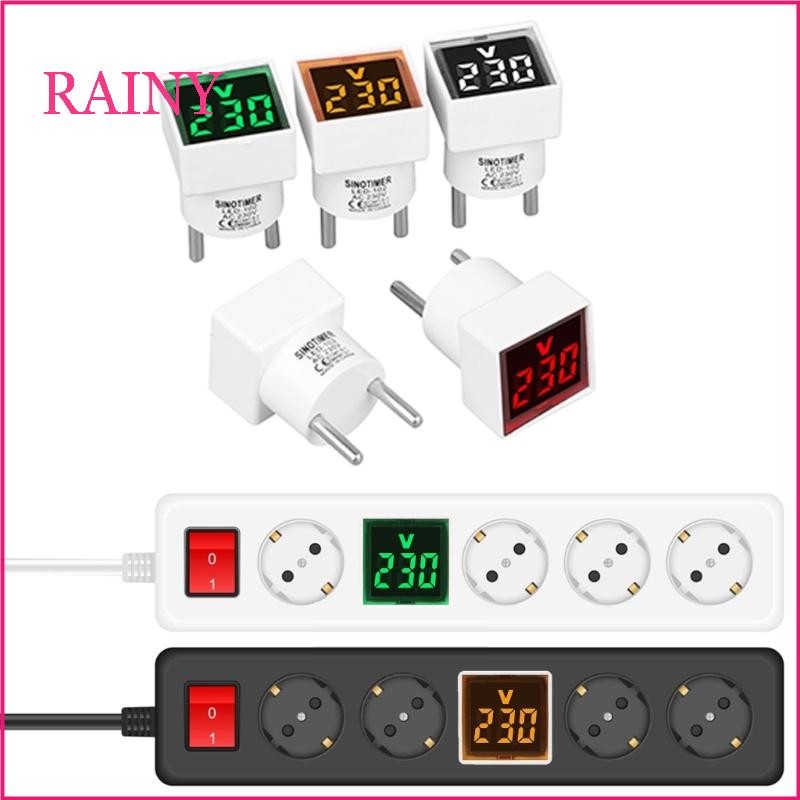 RAINY Square Digital Voltmeter AC220V 230V อุปกรณ์วินิจฉัยแรงดันไฟฟ้าสําหรับใช้ในครัวเรือน
