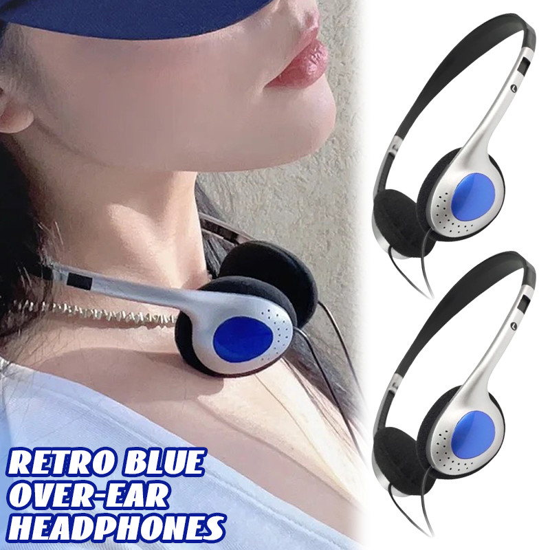 Trendsetting หูฟังวินเทจ - หูฟังน้ําหนักเบาแบบครอบหู - พร็อพภาพถ่ายแฟชั่น Y2K