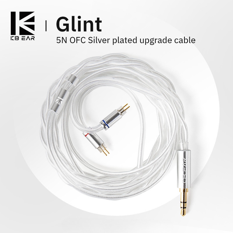 KBEAR Glint 5N OFC Silver-plated อัพเกรดสาย Litz โครงสร้างเชื่อมต่อหูฟังสําหรับ KB02 KS1 DC01 DC02