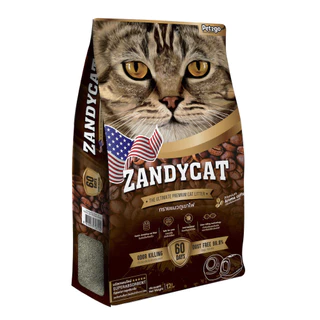 ZANDYCAT Ultimate Premium ทรายแมวภูเขาไฟ เก็บกลิ่นดี ไร้ฝุ่น ห้องน้ำอัตโนมัติใช้ได้ ขนาด 12 ลิตร