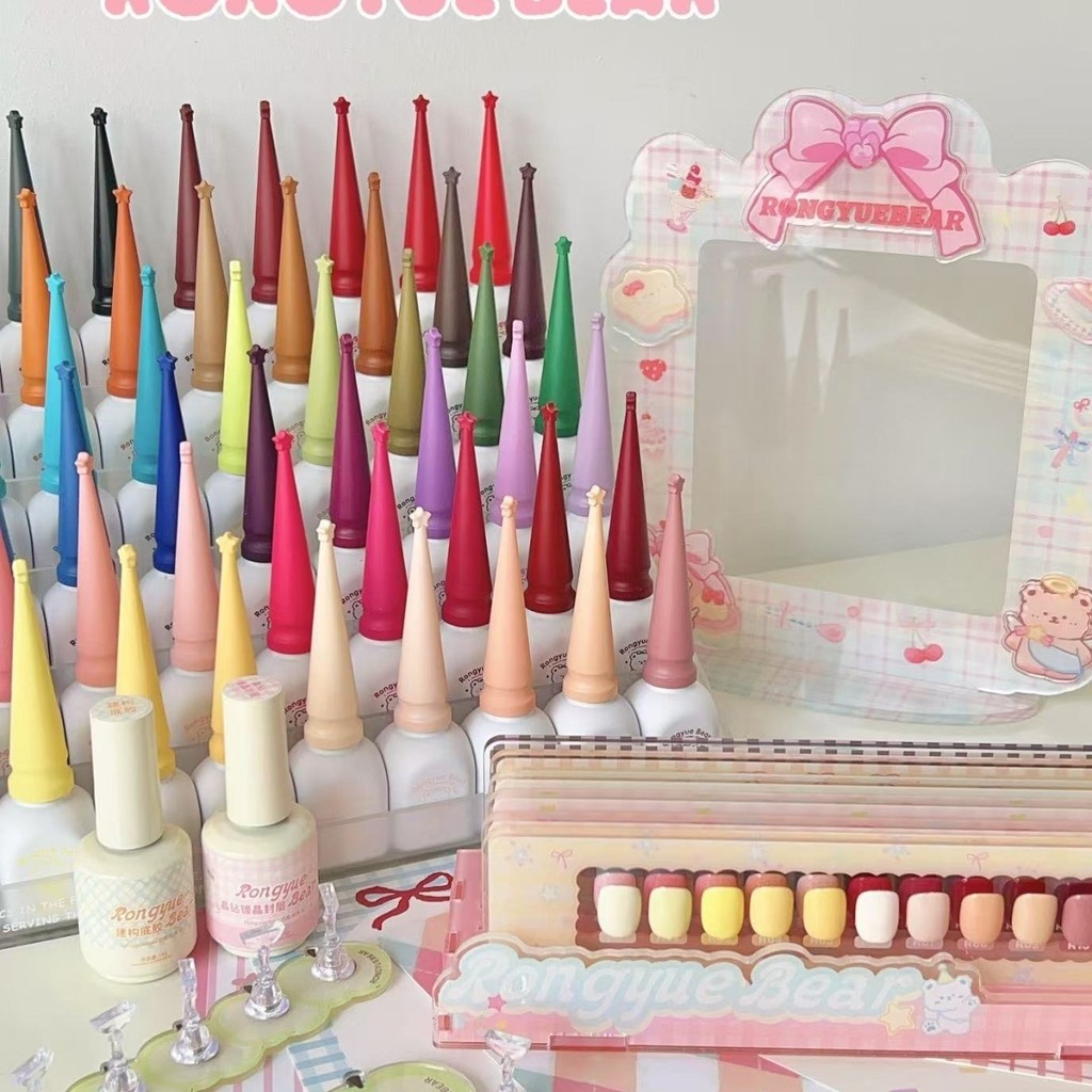 พระราช หมี หมีน้อยพาราไดซ์ 60 สี 2.0 ขวดเดียวสีทึบยาทาเล็บกาวสียอดนิยมสีนู้ดสีโปร่งใสมาพร้อมกับหัวแปรง