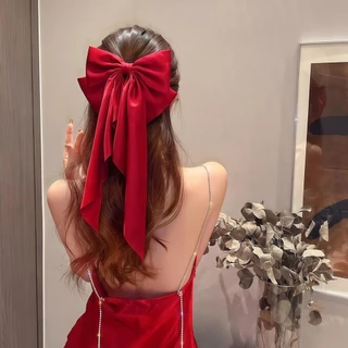 Cute_Girl🎀🎀 เครื่องประดับผม โบว์ใหญ่ การออกแบบสตรีมเมอร์ คลิปสปริง หวานและอ่อนโยน กิ๊บติดผมโบว์