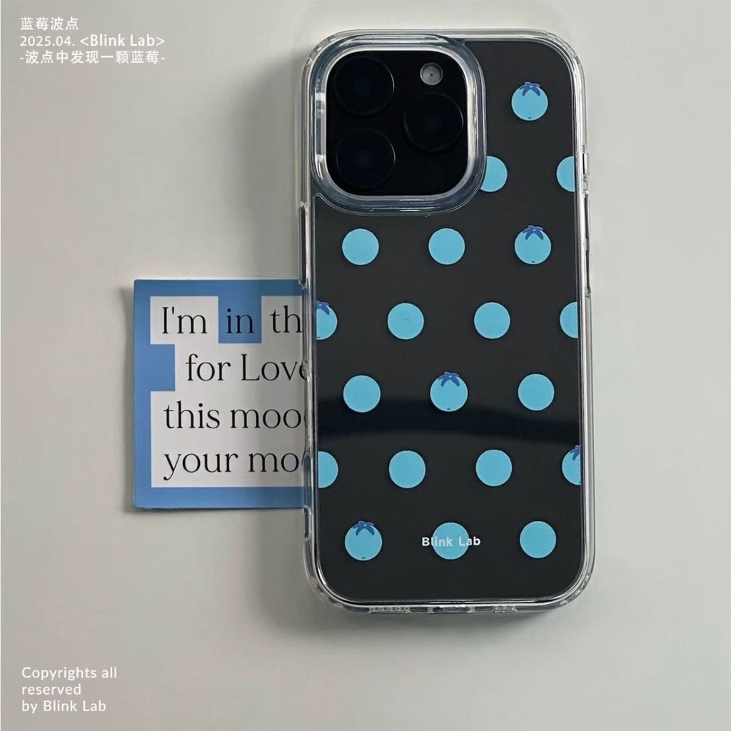 Blueberry Polka Dot 1615 เหมาะสําหรับ iPhone Case 14/13/12/11promax Soft Case XR/XS/8p Niche เคสโทรศัพท์โปร่งใส