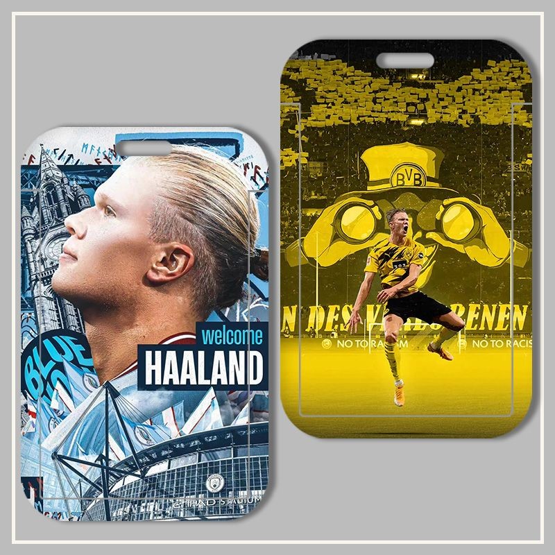 แมนซิตี้ เอฟซี Erling Haaland DIY ID Card Holder Neck Long Lanyard Bank Card Portable Holder Card Ca
