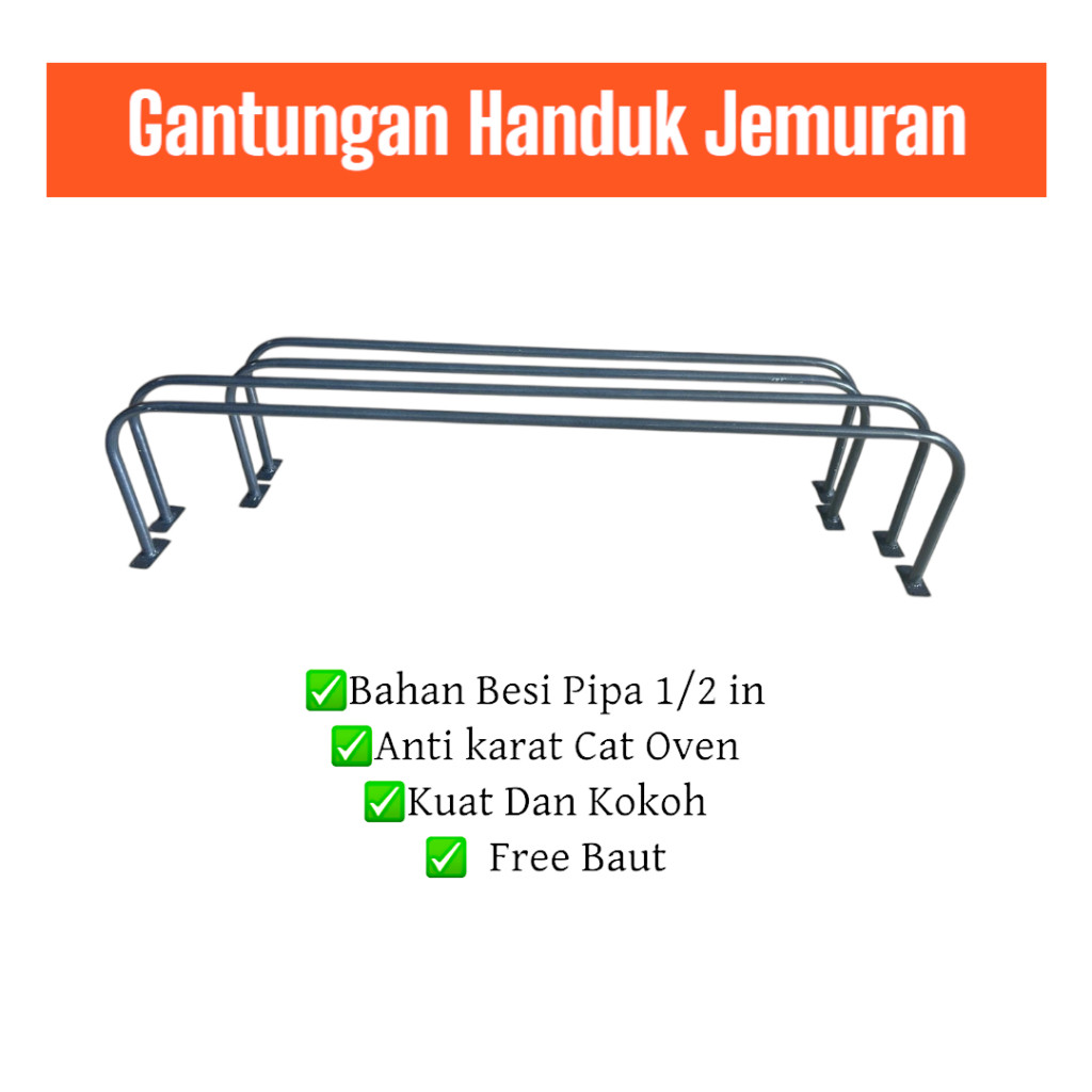 GANTUNGAN Wall Clothesline Pipe ไม้แขวนเสื้อผ้าเช็ดตัว
