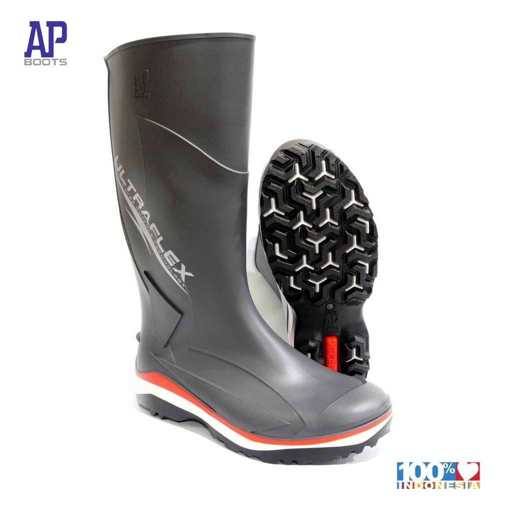 [PREMIUM ORIGINAL] AP ULTRAFLEX 39-43 GREY - RUBBER SAFETY BOOTS - AP BOOTS