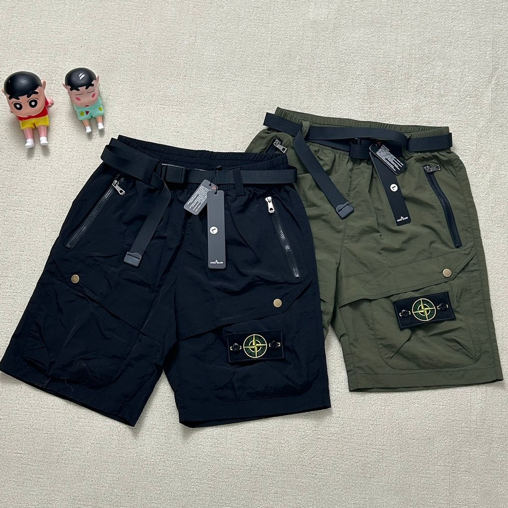 *สินค้าใหม่* ST0NE lSL@ND Men Short Pants Cargo Casual Short Pants พร้อมเข็มขัด