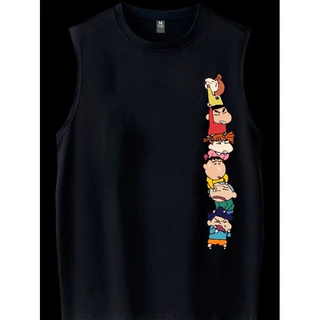 NEW เสื้อยืดแขนกุด ลายชินจังเกาะคอกัน OP-1144