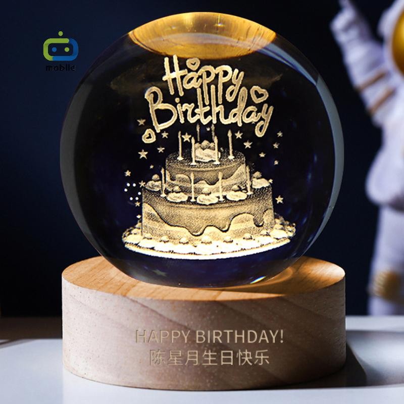 [maygood] 1 ชุดของขวัญวันเกิดเด็ก 6 ซม. 3D คริสตัลตกแต่ง Night Light Action Figure คริสตัล {TH} - รูปที่ 5