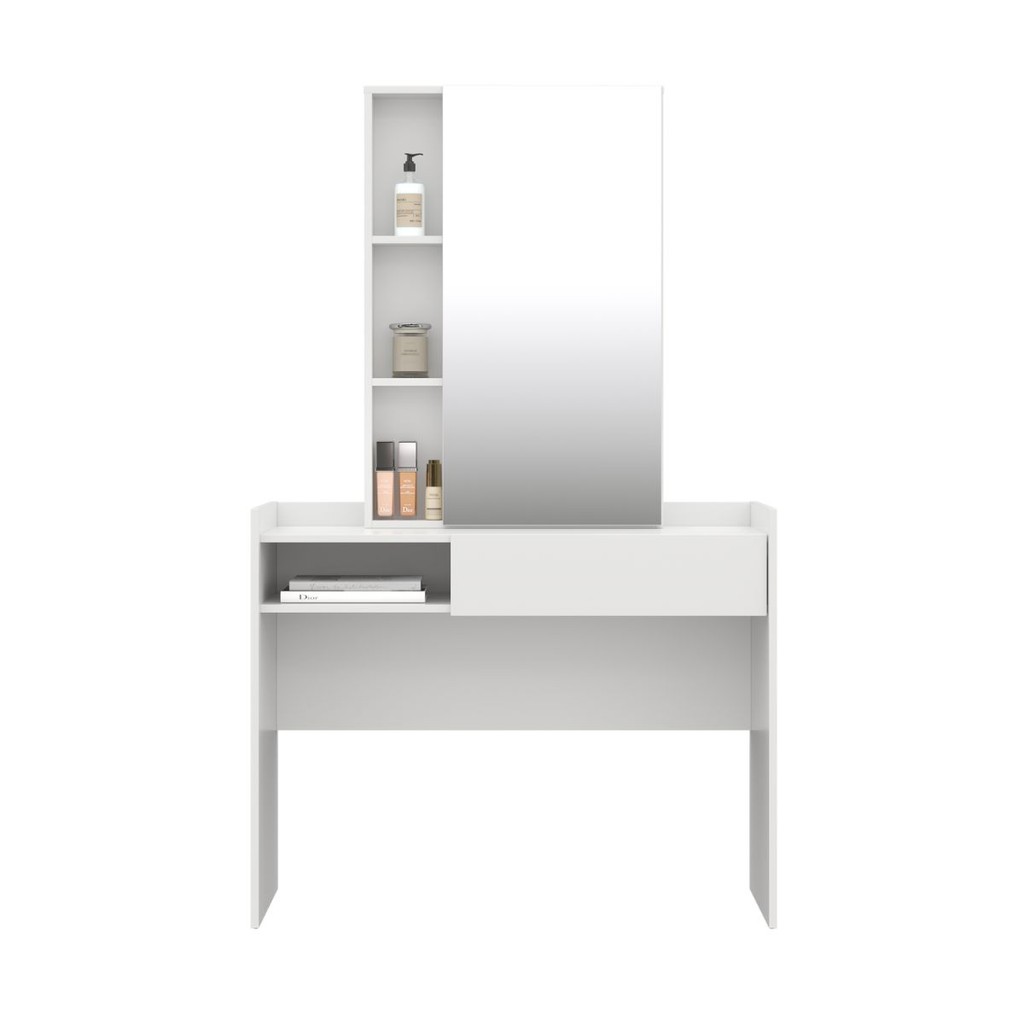 SB Design Square โต๊ะเครื่องแป้งแบบนั่ง รุ่น Melda สีขาว (100X45X165 ซม.)  แบรนด์ KONCEPT FURNITURE