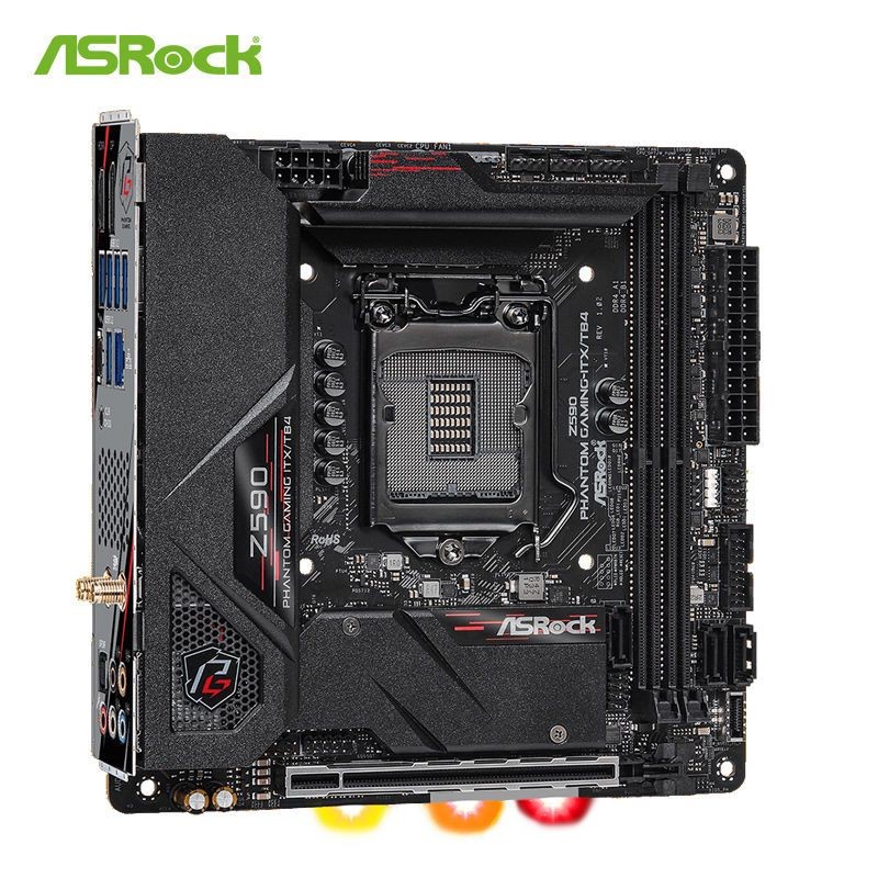 เมนบอร์ดคอมพิวเตอร์ ASRock Z590 PG Phantom Gaming ITX/TB4 มินิเดสก์ท็อป อินเทอร์เฟซ Type-C Wifi 6E