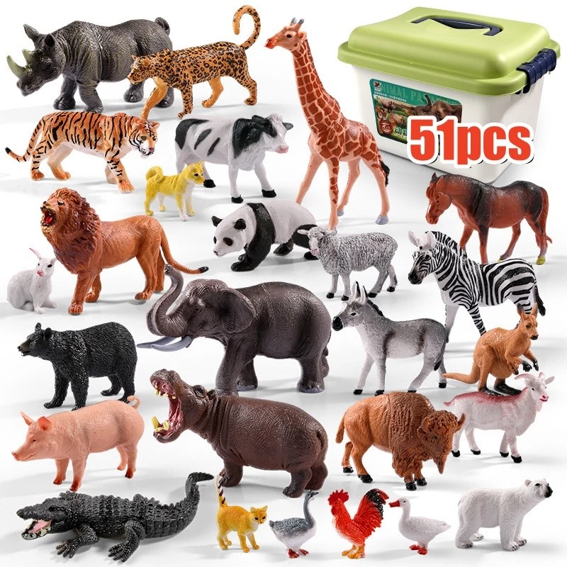 ของเล่นสวนสัตว์จำลอง ของเล่นจำลอง ของเล่นเสริมจินตนาการ สวนสัตว์จำลอง 51 ชิ้น
