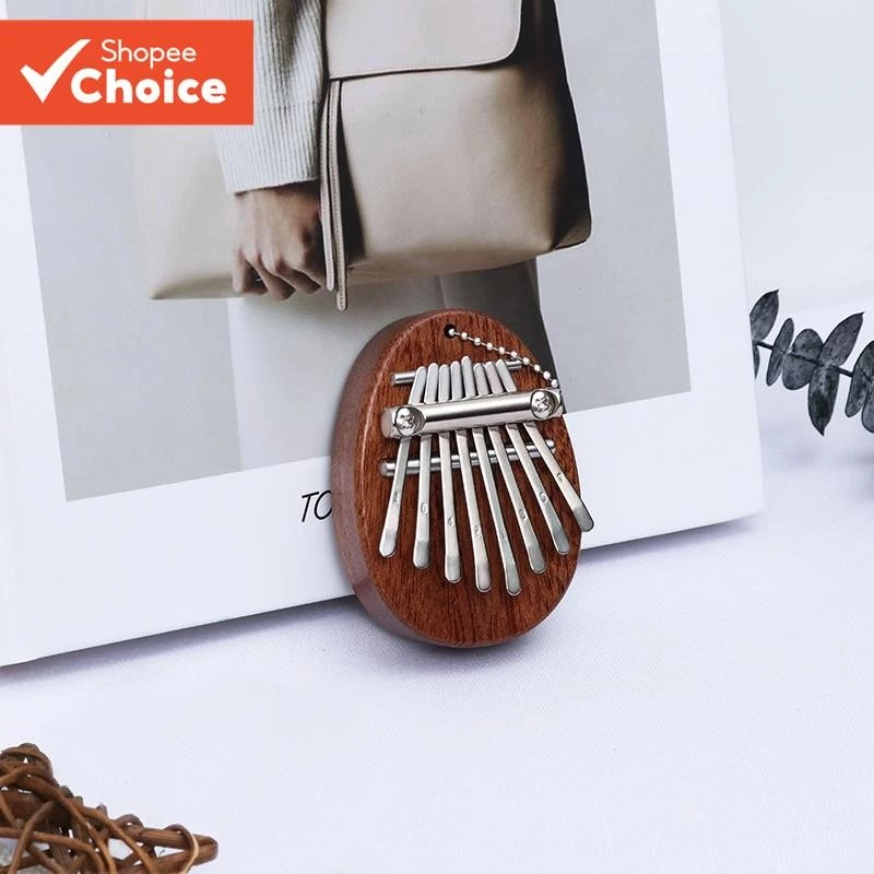 8 คีย์ kalimba มินินิ้วหัวแม่มือเปียโนอะคูสติกเปียโนนิ้วเครื่องดนตรี Sapele ไม้