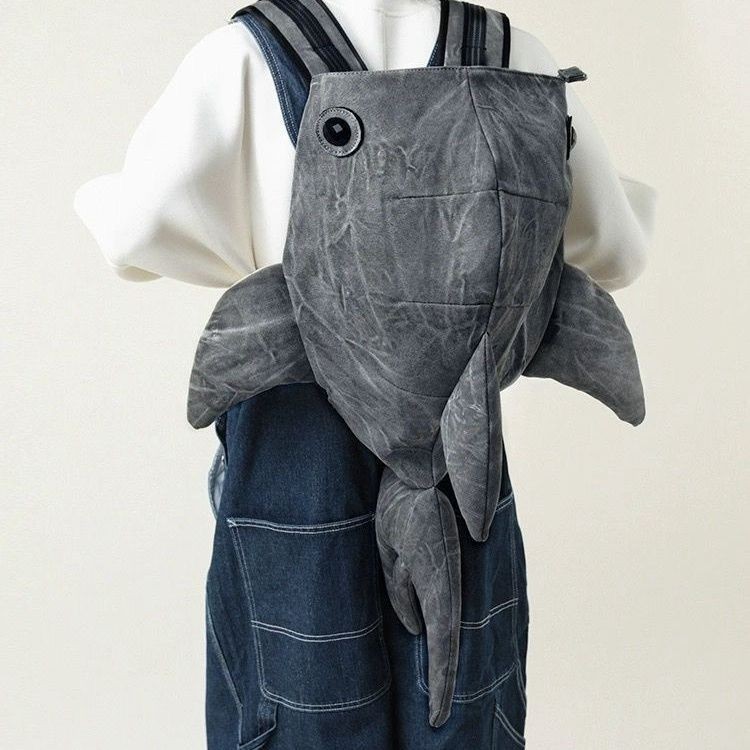 Whale Shark Bag Men & Women Design Crossbody Bag Funny Canvas Whale Bag