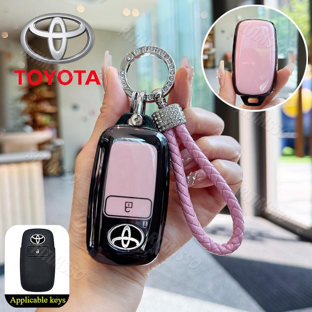 ตกแต่งบ้าน Fit สําหรับ Toyota Vios 2023 Yaris Ativ 2024 Avanza Veloz Raize รุ่น TPU Remote Car Key Cover Case ส่งด่วน สั่งเลย