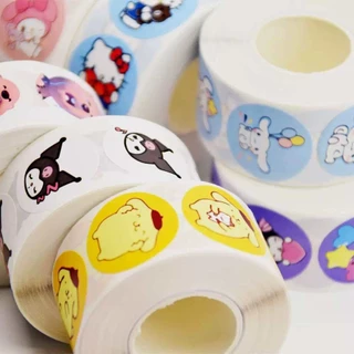 สติ๊กเกอร์ลายการ์ตูน สติ๊กเกอร์ขอบคุณ 500ดวง/ม้วน เส้นผ่าศูนย์กลาง2.5cm. ⭐️พร้อมส่ง⭐️C-1,C15
