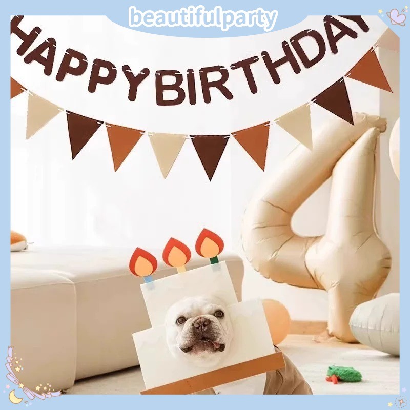 วินเทจกาแฟสลัดธงสุขสันต์วันเกิดแบนเนอร์ชุดรู้สึกดิจิตอลดึงธงเด็กงานเลี้ยงวันเกิดพื้นหลังภาพอุปกรณ์ประกอบฉากตกแต่ง - รูปที่ 3