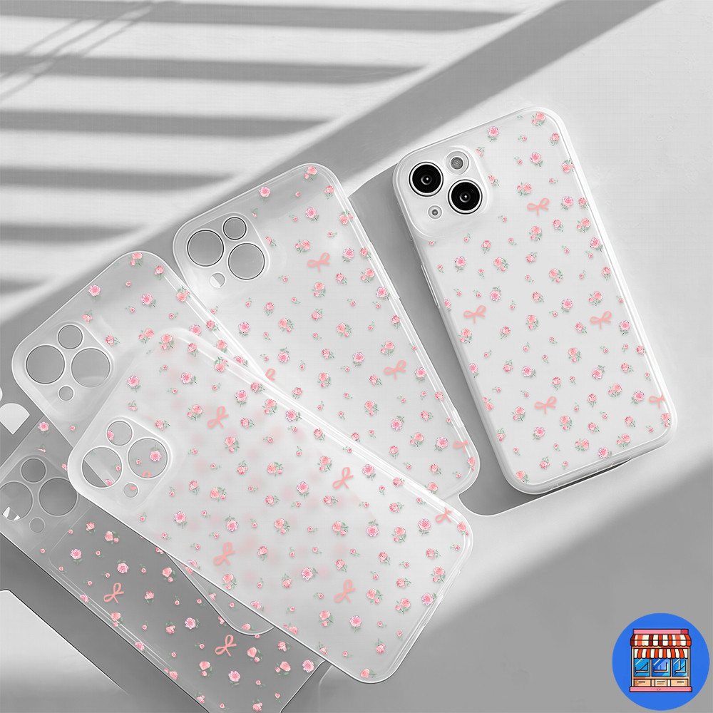 จัดส่งทันที เคสของไอโฟน12 ลายดอกไม้ชมพู เคสแบบด้านสำหรับIPhone12 13 16 14 15 11 Pro PROMAX 7/8PLUS X XS XR XSMAX ป้องกัน - รูปที่ 6