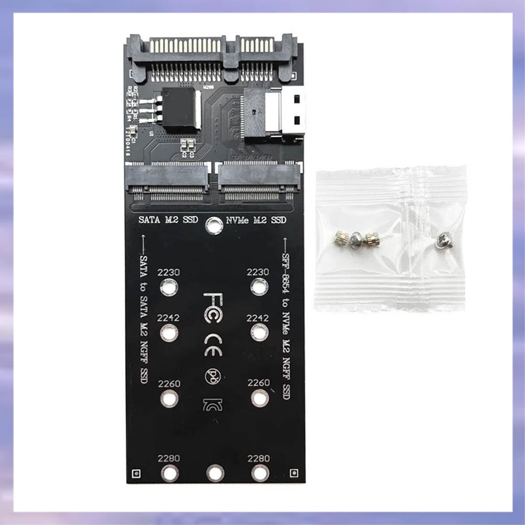 M2 SSD อะแดปเตอร์ M.2 SATA Ngff SSD เป็น SATA + M2 NVME SSD เป็น SFF-8654 Converter SATA เป็น M2 การ