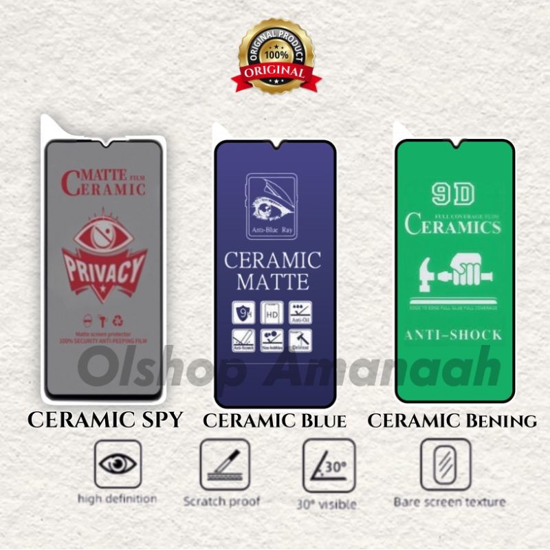 LAYAR TG Anti-scratch Oppp A58 4G / A58 5G / A78 4G / A78 5G Anti-Scratch ceramic matte blue spy cle